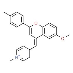 ChemSpider 2D Image | 4-{(E)-[6-Methoxy-2-(4-methylphenyl)-4H-chromen-4-ylidene]methyl}-1-methylpyridinium | C24H22NO2