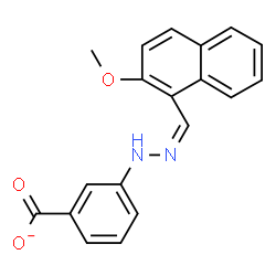 ChemSpider 2D Image | 3-{(2Z)-2-[(2-Methoxy-1-naphthyl)methylene]hydrazino}benzoate | C19H15N2O3