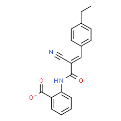 ChemSpider 2D Image | 2-{[(2E)-2-Cyano-3-(4-ethylphenyl)-2-propenoyl]amino}benzoate | C19H15N2O3