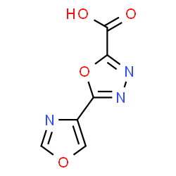 ChemSpider 2D Image | 5-(1,3-Oxazol-4-yl)-1,3,4-oxadiazole-2-carboxylic acid | C6H3N3O4