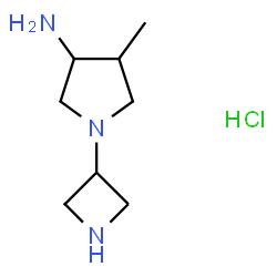 ChemSpider 2D Image | 1-(3-Azetidinyl)-4-methyl-3-pyrrolidinamine hydrochloride (1:1) | C8H18ClN3