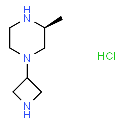 ChemSpider 2D Image | (3S)-1-(3-Azetidinyl)-3-methylpiperazine hydrochloride (1:1) | C8H18ClN3
