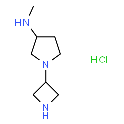 ChemSpider 2D Image | 1-(3-Azetidinyl)-N-methyl-3-pyrrolidinamine hydrochloride (1:1) | C8H18ClN3