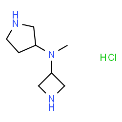 ChemSpider 2D Image | N-(3-Azetidinyl)-N-methyl-3-pyrrolidinamine hydrochloride (1:1) | C8H18ClN3