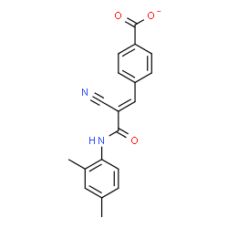 ChemSpider 2D Image | 4-{(1E)-2-Cyano-3-[(2,4-dimethylphenyl)amino]-3-oxo-1-propen-1-yl}benzoate | C19H15N2O3