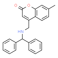 ChemSpider 2D Image | 4-{[(Diphenylmethyl)amino]methyl}-7-methyl-2H-chromen-2-one | C24H21NO2