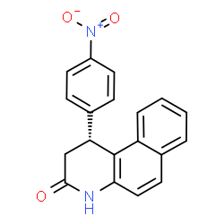 ChemSpider 2D Image | (1R)-1-(4-Nitrophenyl)-1,4-dihydrobenzo[f]quinolin-3(2H)-one | C19H14N2O3