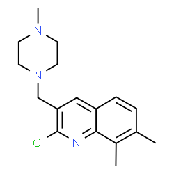 ChemSpider 2D Image | 2-Chloro-7,8-dimethyl-3-[(4-methyl-1-piperazinyl)methyl]quinoline | C17H22ClN3