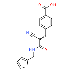 ChemSpider 2D Image | 4-{2-Cyano-3-[(2-furylmethyl)amino]-3-oxo-1-propen-1-yl}benzoic acid | C16H12N2O4