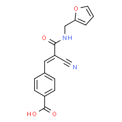 ChemSpider 2D Image | 4-{(1E)-2-Cyano-3-[(2-furylmethyl)amino]-3-oxo-1-propen-1-yl}benzoic acid | C16H12N2O4
