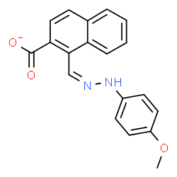 ChemSpider 2D Image | 1-{(Z)-[(4-Methoxyphenyl)hydrazono]methyl}-2-naphthoate | C19H15N2O3