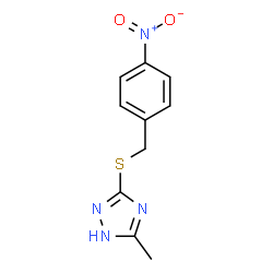 ChemSpider 2D Image | 5-Methyl-3-[(4-nitrobenzyl)sulfanyl]-1H-1,2,4-triazole | C10H10N4O2S