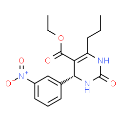 ChemSpider 2D Image | Ethyl (4R)-4-(3-nitrophenyl)-2-oxo-6-propyl-1,2,3,4-tetrahydro-5-pyrimidinecarboxylate | C16H19N3O5