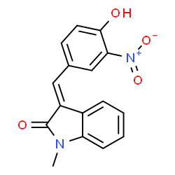 ChemSpider 2D Image | (3E)-3-(4-Hydroxy-3-nitrobenzylidene)-1-methyl-1,3-dihydro-2H-indol-2-one | C16H12N2O4