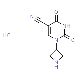 ChemSpider 2D Image | 1-(3-Azetidinyl)-2,4-dioxo-1,2,3,4-tetrahydro-5-pyrimidinecarbonitrile hydrochloride (1:1) | C8H9ClN4O2