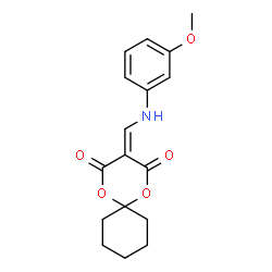 ChemSpider 2D Image | 3-{[(3-Methoxyphenyl)amino]methylene}-1,5-dioxaspiro[5.5]undecane-2,4-dione | C17H19NO5