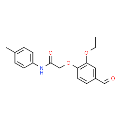 ChemSpider 2D Image | 2-(2-Ethoxy-4-formylphenoxy)-N-(4-methylphenyl)acetamide | C18H19NO4