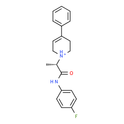 ChemSpider 2D Image | 1-{(2S)-1-[(4-Fluorophenyl)amino]-1-oxo-2-propanyl}-4-phenyl-1,2,3,6-tetrahydropyridinium | C20H22FN2O
