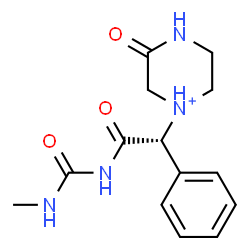 ChemSpider 2D Image | 1-{(1R)-2-[(Methylcarbamoyl)amino]-2-oxo-1-phenylethyl}-3-oxopiperazin-1-ium | C14H19N4O3