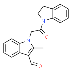 ChemSpider 2D Image | 1-(2-(indolin-1-yl)-2-oxoethyl)-2-methyl-1H-indole-3-carbaldehyde | C20H18N2O2