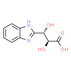 ChemSpider 2D Image | (2S,3S)-3-(1H-Benzimidazol-2-yl)-2,3-dihydroxypropanoic acid | C10H10N2O4