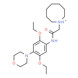 ChemSpider 2D Image | 1-(2-{[2,5-Diethoxy-4-(4-morpholinyl)phenyl]amino}-2-oxoethyl)azocanium | C23H38N3O4