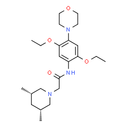 ChemSpider 2D Image | N-[2,5-Diethoxy-4-(4-morpholinyl)phenyl]-2-[(3R,5S)-3,5-dimethyl-1-piperidinyl]acetamide | C23H37N3O4