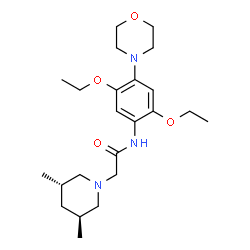 ChemSpider 2D Image | N-[2,5-Diethoxy-4-(4-morpholinyl)phenyl]-2-[(3S,5S)-3,5-dimethyl-1-piperidinyl]acetamide | C23H37N3O4