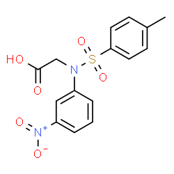 ChemSpider 2D Image | N-[(4-Methylphenyl)sulfonyl]-N-(3-nitrophenyl)glycine | C15H14N2O6S