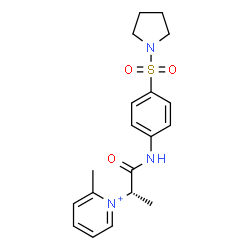 ChemSpider 2D Image | 2-Methyl-1-[(2S)-1-oxo-1-{[4-(1-pyrrolidinylsulfonyl)phenyl]amino}-2-propanyl]pyridinium | C19H24N3O3S