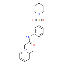 ChemSpider 2D Image | 2-Methyl-1-(2-oxo-2-{[3-(1-piperidinylsulfonyl)phenyl]amino}ethyl)pyridinium | C19H24N3O3S