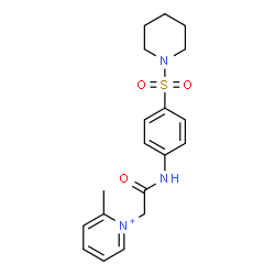 ChemSpider 2D Image | 2-Methyl-1-(2-oxo-2-{[4-(1-piperidinylsulfonyl)phenyl]amino}ethyl)pyridinium | C19H24N3O3S