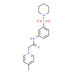 ChemSpider 2D Image | 4-Methyl-1-(2-oxo-2-{[3-(1-piperidinylsulfonyl)phenyl]amino}ethyl)pyridinium | C19H24N3O3S