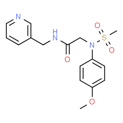 ChemSpider 2D Image | N~2~-(4-Methoxyphenyl)-N~2~-(methylsulfonyl)-N-(3-pyridinylmethyl)glycinamide | C16H19N3O4S