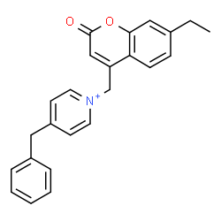 ChemSpider 2D Image | 4-Benzyl-1-[(7-ethyl-2-oxo-2H-chromen-4-yl)methyl]pyridinium | C24H22NO2
