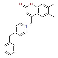 ChemSpider 2D Image | 4-Benzyl-1-[(6,7-dimethyl-2-oxo-2H-chromen-4-yl)methyl]pyridinium | C24H22NO2