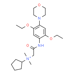 ChemSpider 2D Image | N-(2-{[2,5-Diethoxy-4-(4-morpholinyl)phenyl]amino}-2-oxoethyl)-N,N-dimethylcyclopentanaminium | C23H38N3O4