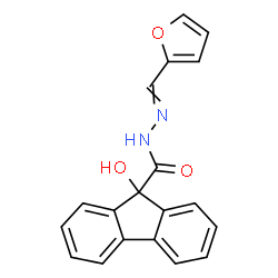 ChemSpider 2D Image | N'-(2-Furylmethylene)-9-hydroxy-9H-fluorene-9-carbohydrazide | C19H14N2O3