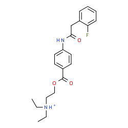 ChemSpider 2D Image | N,N-Diethyl-2-[(4-{[(2-fluorophenyl)acetyl]amino}benzoyl)oxy]ethanaminium | C21H26FN2O3