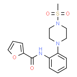 ChemSpider 2D Image | N-{2-[4-(Methylsulfonyl)-1-piperazinyl]phenyl}-2-furamide | C16H19N3O4S
