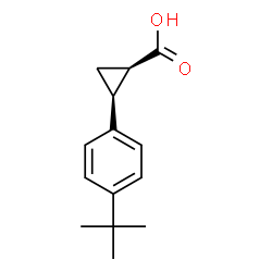 ChemSpider 2D Image | (1R,2S)-2-[4-(2-Methyl-2-propanyl)phenyl]cyclopropanecarboxylic acid | C14H18O2