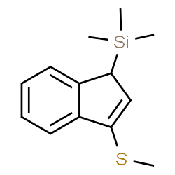 ChemSpider 2D Image | Trimethyl[3-(methylsulfanyl)-1H-inden-1-yl]silane | C13H18SSi