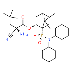 ChemSpider 2D Image | (1S,2R,4R)-1-(Dicyclohexylsulfamoyl)-7,7-dimethylbicyclo[2.2.1]hept-2-yl 2-cyano-4-methyl-L-leucinate | C29H49N3O4S