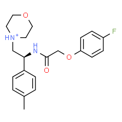 ChemSpider 2D Image | 4-[(2S)-2-{[(4-Fluorophenoxy)acetyl]amino}-2-(4-methylphenyl)ethyl]morpholin-4-ium | C21H26FN2O3