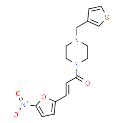 ChemSpider 2D Image | (2E)-3-(5-Nitro-2-furyl)-1-[4-(3-thienylmethyl)-1-piperazinyl]-2-propen-1-one | C16H17N3O4S