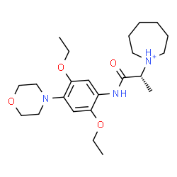 ChemSpider 2D Image | 1-[(2R)-1-{[2,5-Diethoxy-4-(4-morpholinyl)phenyl]amino}-1-oxo-2-propanyl]azepanium | C23H38N3O4