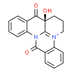ChemSpider 2D Image | (8aS)-8a-Hydroxy-9,15-dioxo-7,8,8a,15-tetrahydro-6H,9H-benzo[6,7][1,8]naphthyridino[1,8-ab]quinazolin-5-ium | C19H15N2O3