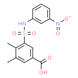 ChemSpider 2D Image | 3,4-Dimethyl-5-[(3-nitrophenyl)sulfamoyl]benzoic acid | C15H14N2O6S