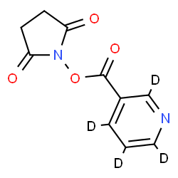 ChemSpider 2D Image | 1-{[(~2~H_4_)-3-Pyridinylcarbonyl]oxy}-2,5-pyrrolidinedione | C10H4D4N2O4