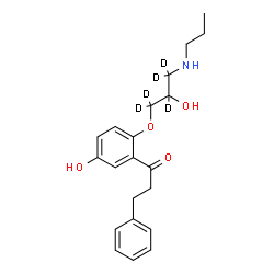 ChemSpider 2D Image | 1-(5-Hydroxy-2-{[2-hydroxy-3-(propylamino)(~2~H_5_)propyl]oxy}phenyl)-3-phenyl-1-propanone | C21H22D5NO4
